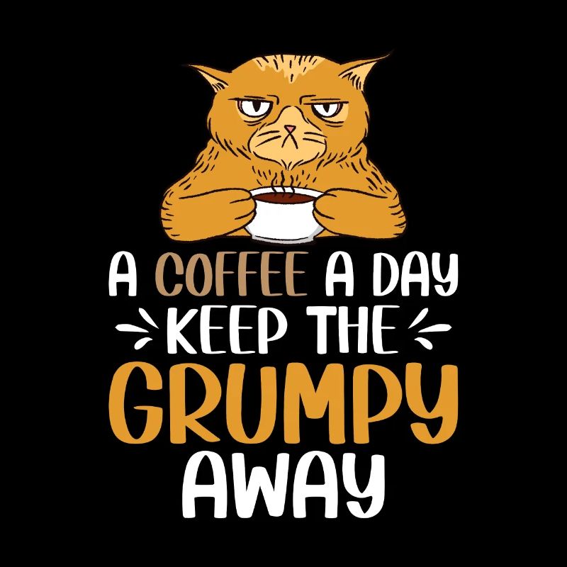 Café café grumpy chat bureau lundi