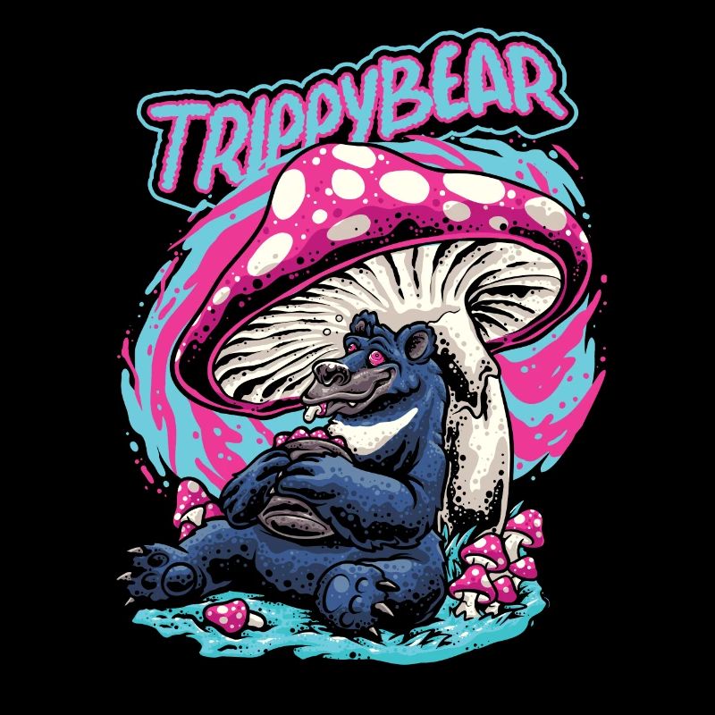 Magic Mushrooms Psychedelic Funny Trippybear