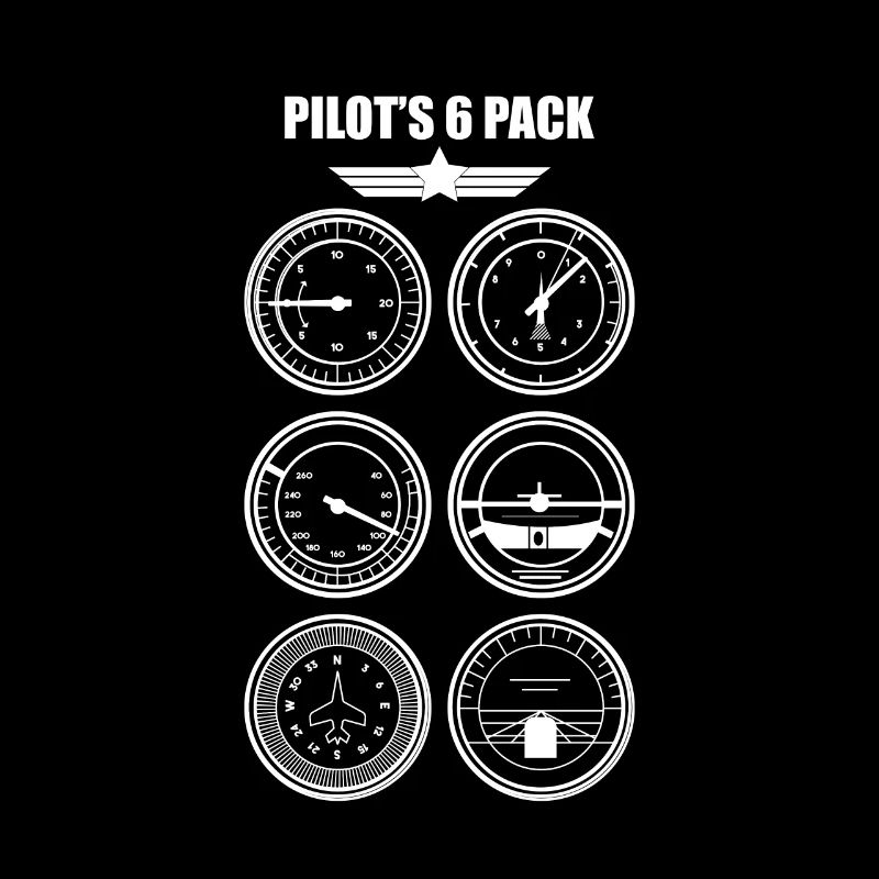 Pilots 6 Pack Six-Pack Geschenk Flugzeug Shirt