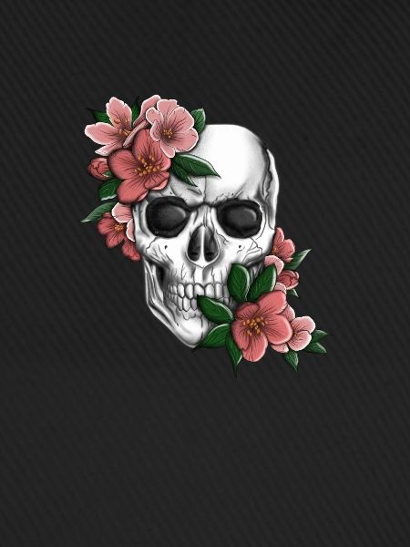 Skull with flowers