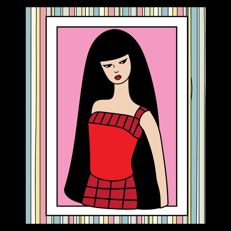 Bunte Retro Puppe