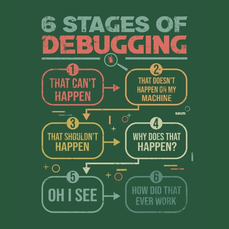 Programmierer Debugging 6 stages of debugging