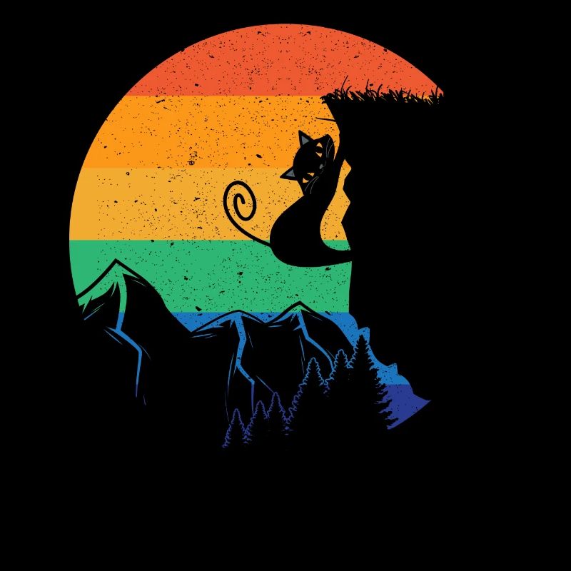 Rock Climbing Climber Cat Retro