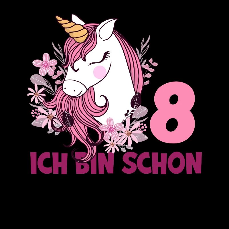 8. Geburtstag Mädchen 8 Jahre Pferd Pferde Einhorn