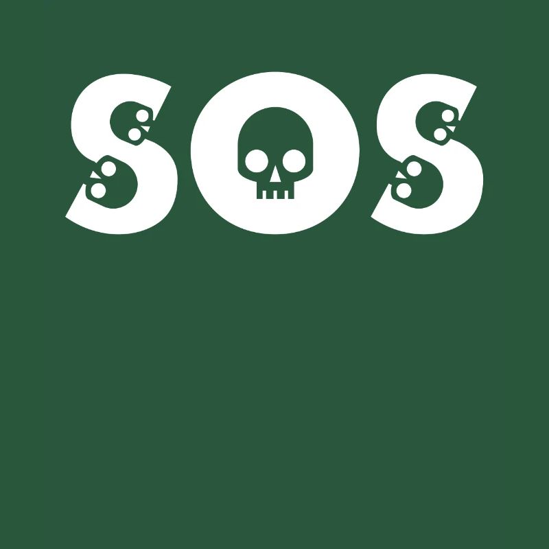 Conception de crâne SOS avec des os de style BD