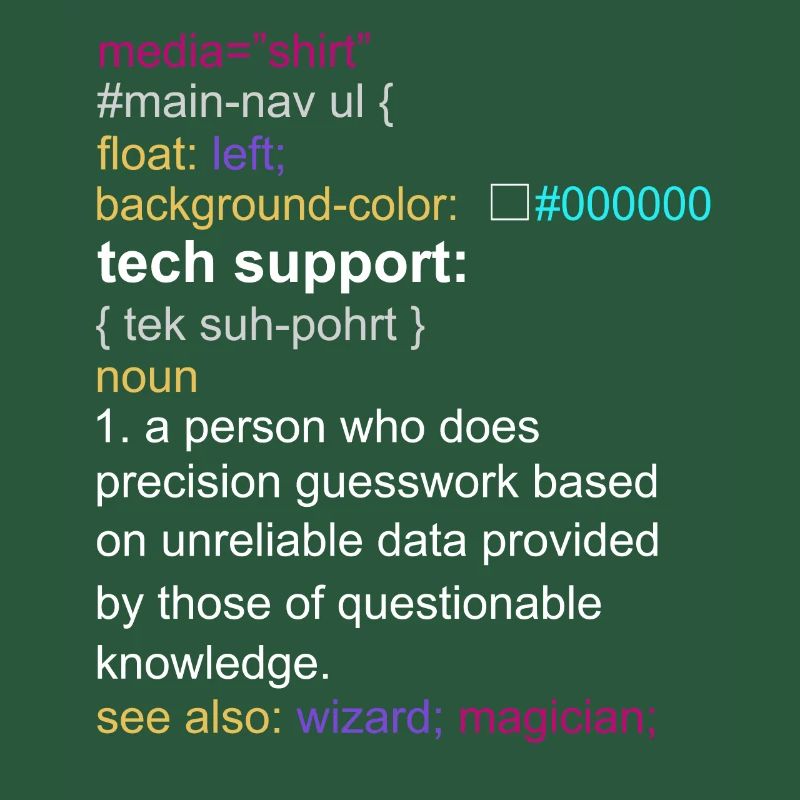 Tech support html coding gift coder