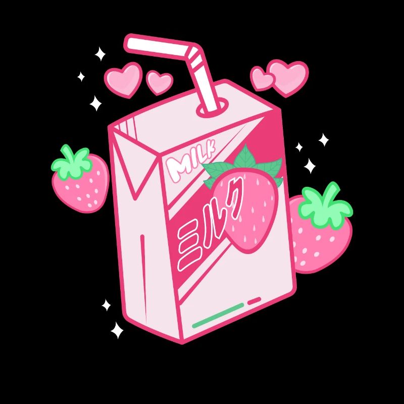 Erdbeermilch, Japanisch, Kawaii, Erdbeermilch