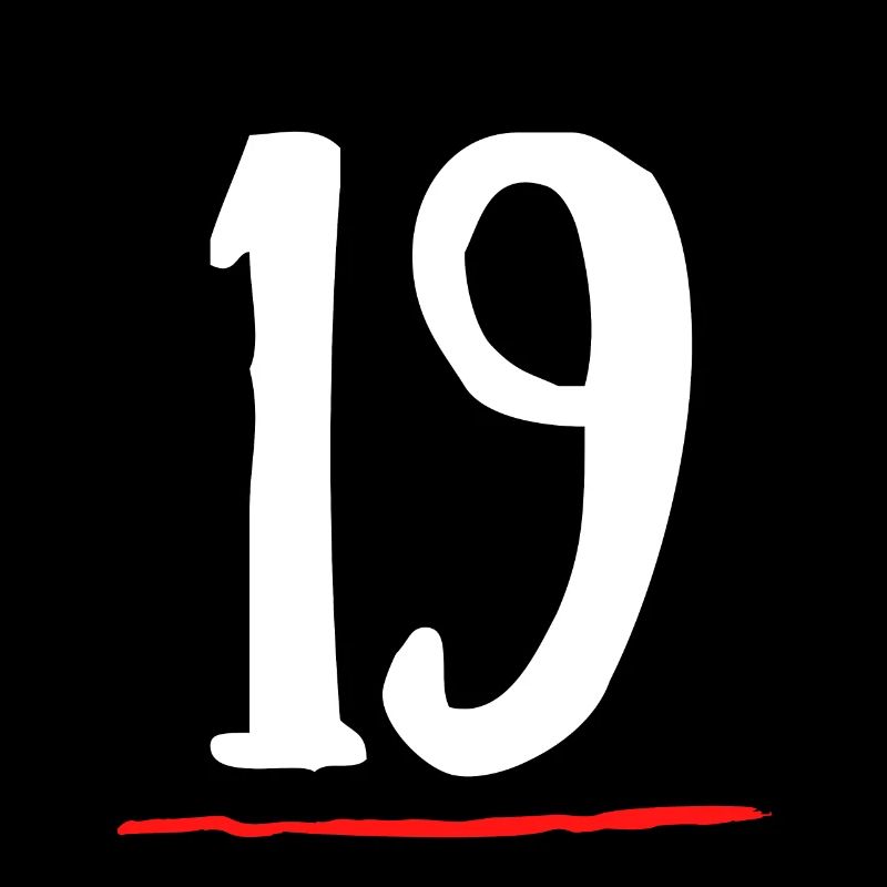 19 nineteen underlined red line