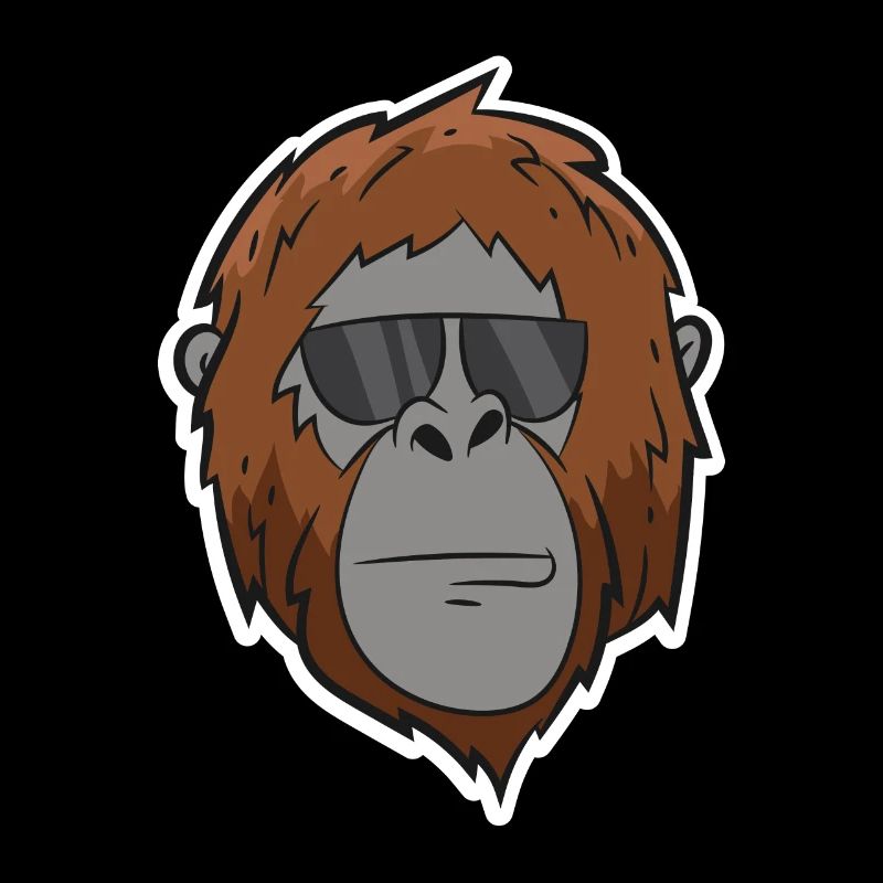 Orang-outan - tête avec lunettes de soleil