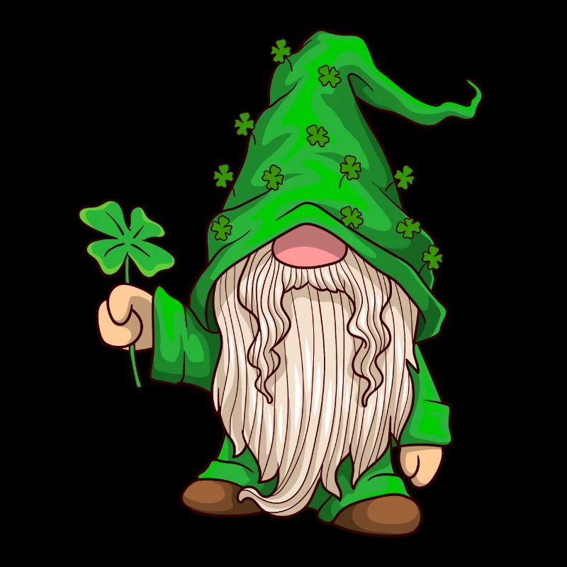 Dwarf holds cloverleaf - St Patrick's Day