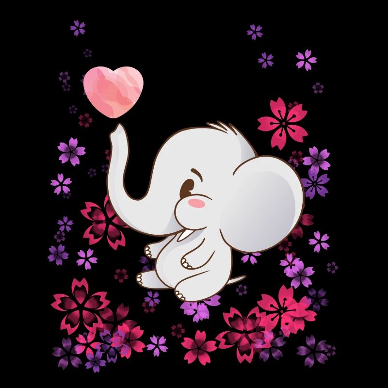 Bébé éléphant avec des fleurs