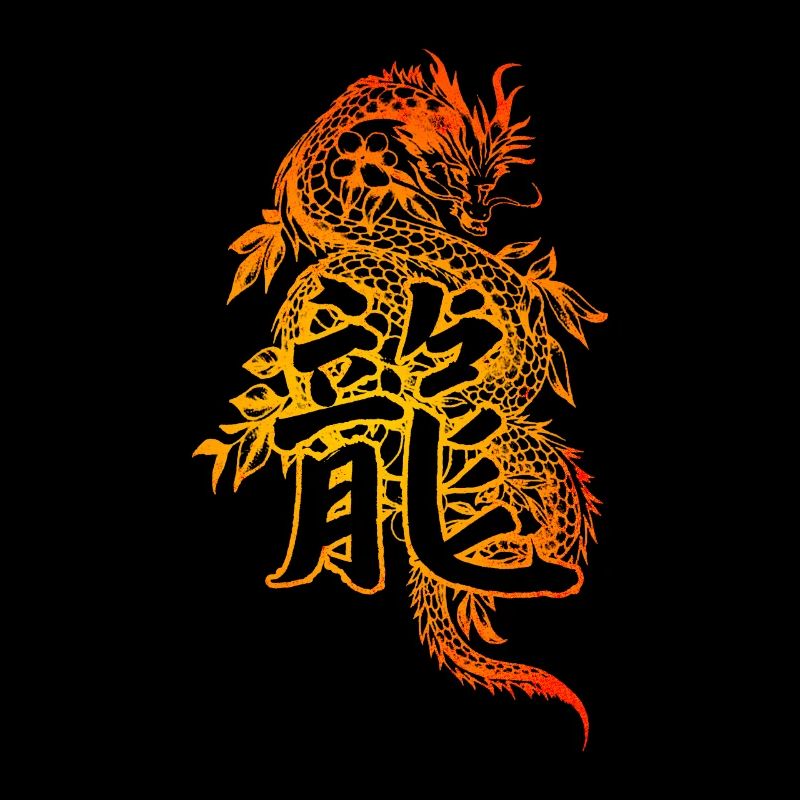 Dragon with Chinese characters