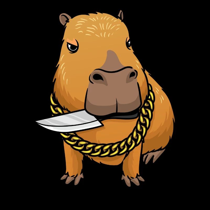 Capybara avec couteau Drôle Capybara