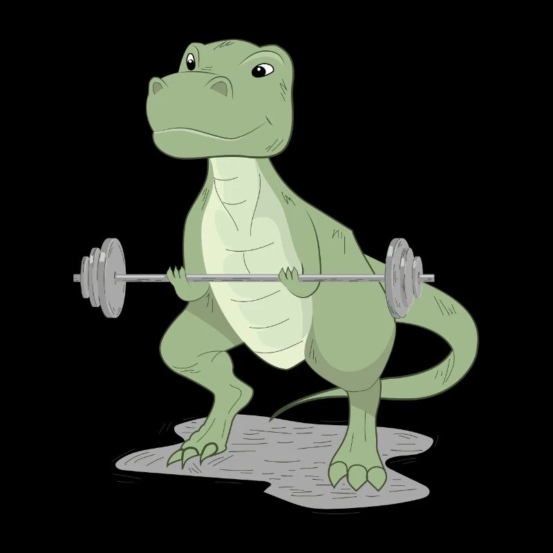 Funny Dinosaur Muscle Training Strength Training