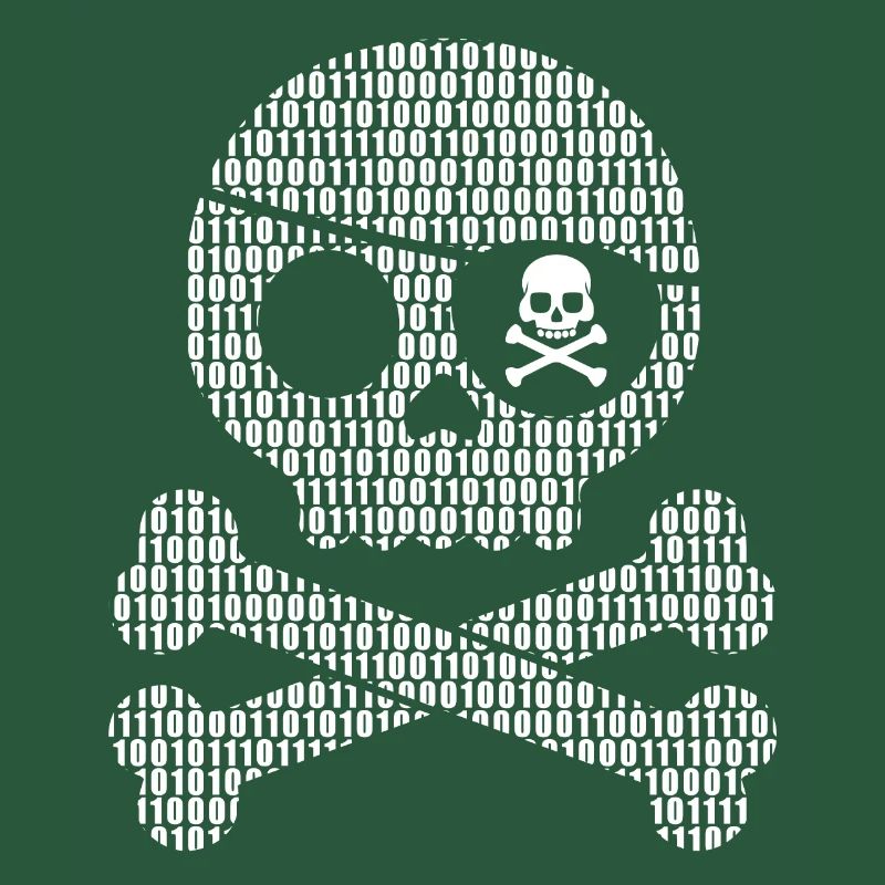 | de code binaire pirate numérique Crâne numérique