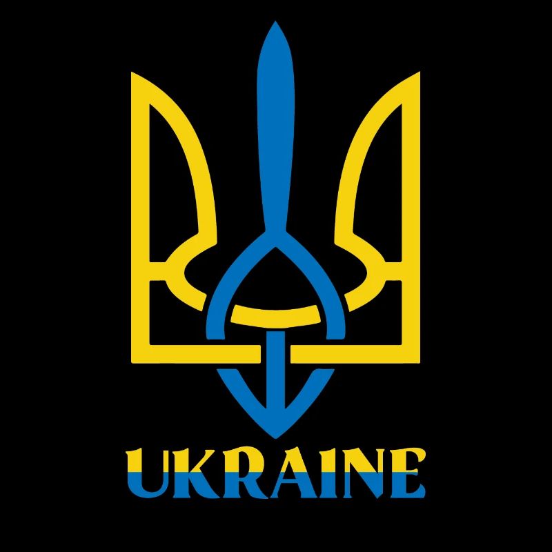 Drapeau de l’Ukraine avec le symbole de l’Ukraine