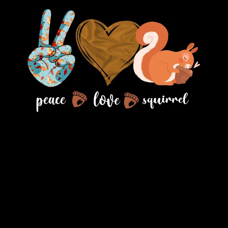 Squirrel Acorn Peace Love Squirrel