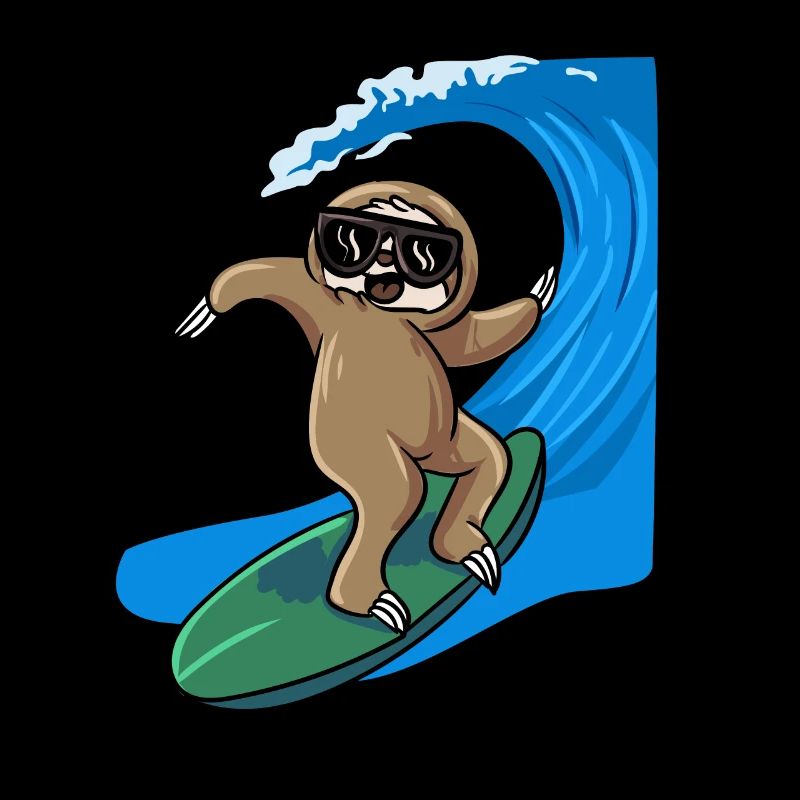 Sloth Surfer Surfboard Surfboard