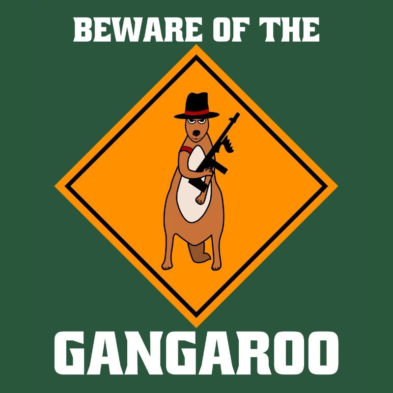 Känguru Warnung bewaffnete Kängurus