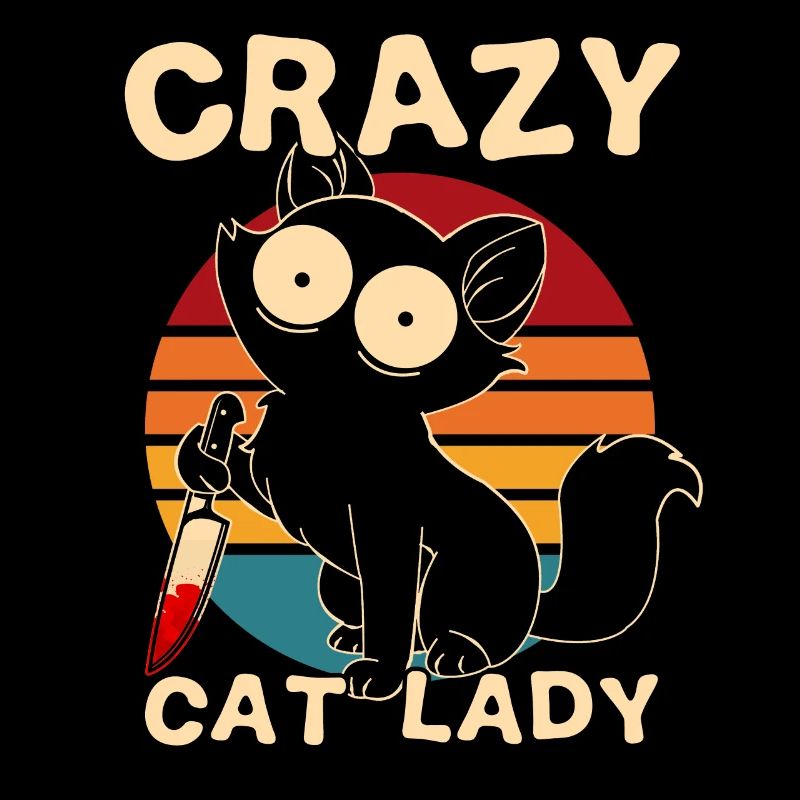Crazy Cat Lady Cat mit Messer