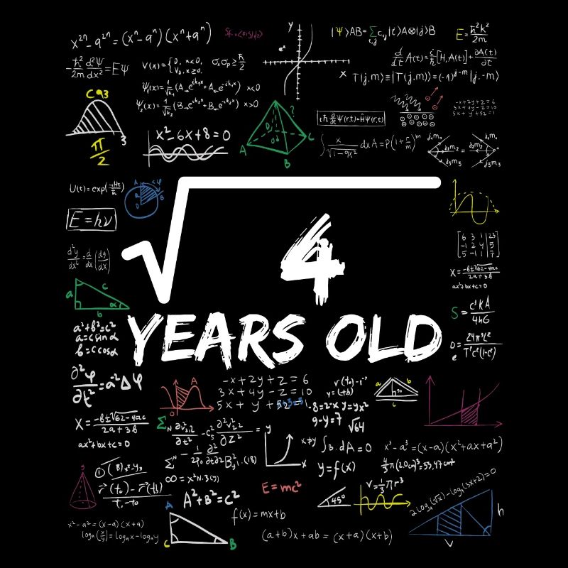 Square Root of 4 2ND Funny Math Birthday