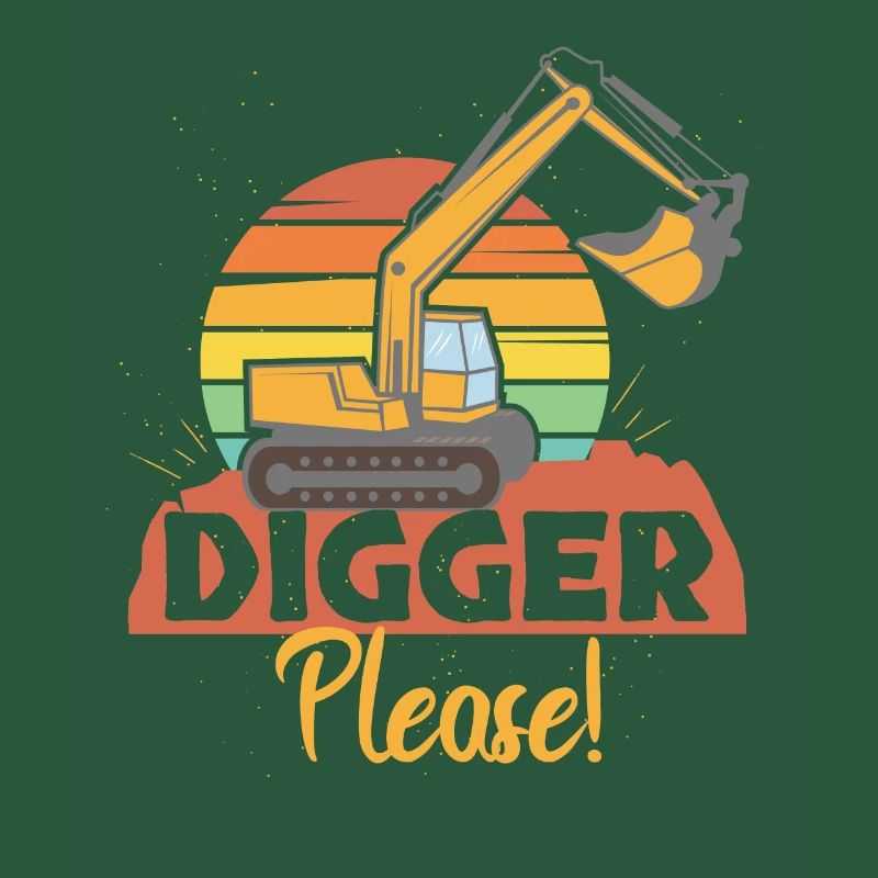 Digger Please Construction Worker