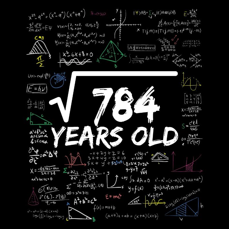 Square Root of 784 28TH Funny Math Birthday