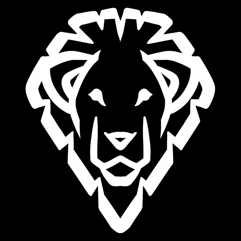 Symbole de la tête de lion blanc