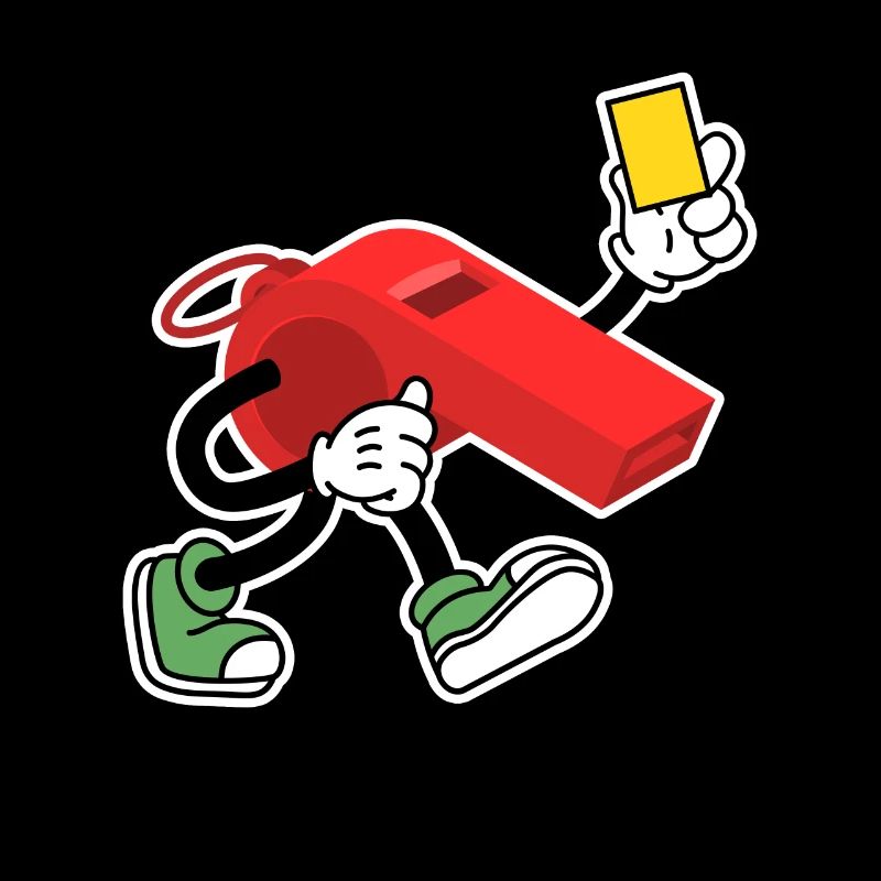 Referee whistle with yellow card Shiri