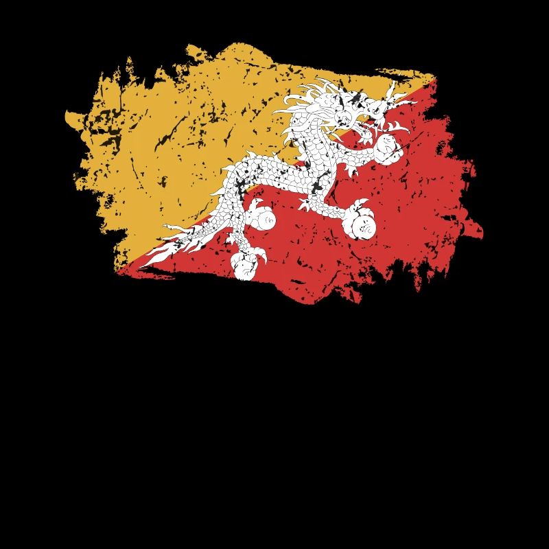 Drapeau du Bhoutan Grunge Drapeau du Bhoutan