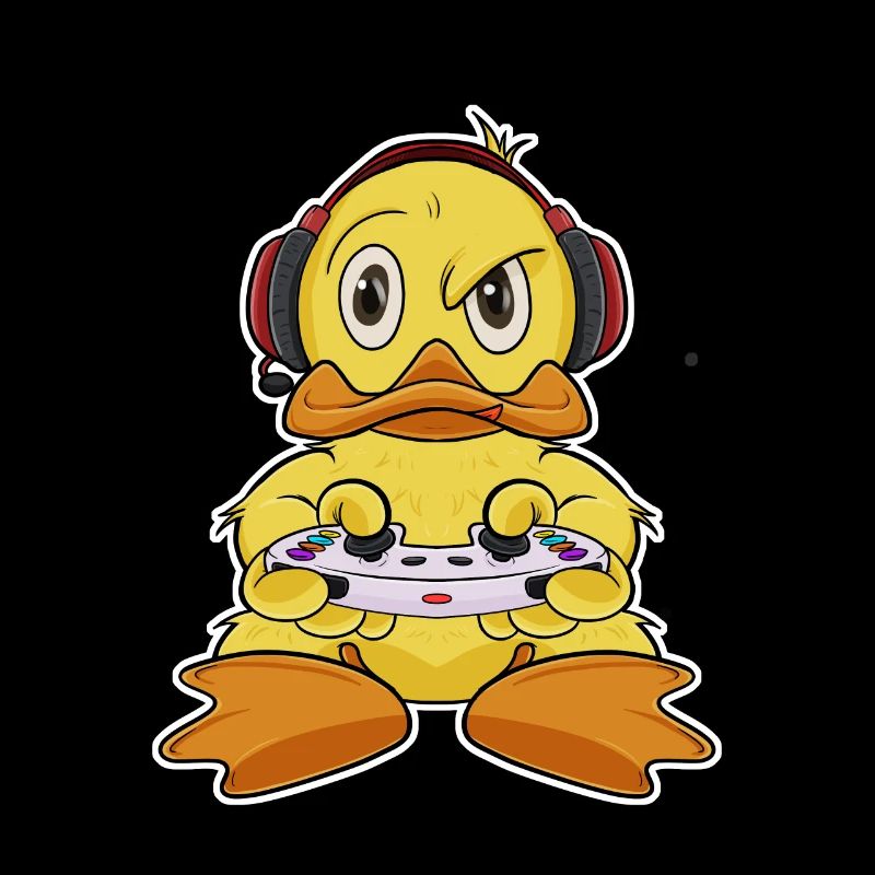 Duck With Gaming Controller I Funny Gaming I Gamer