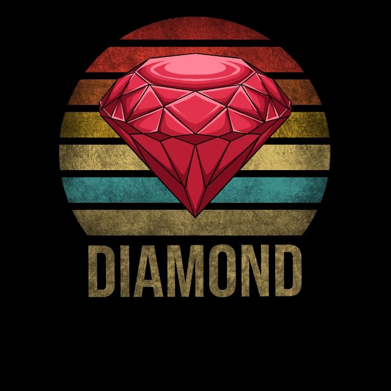 Ruby Gemstone Retro Sunset