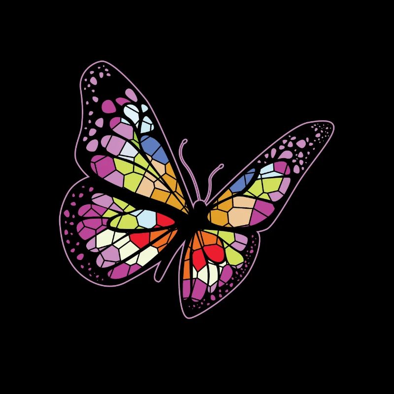 Papillon céleste de vitrail mystique
