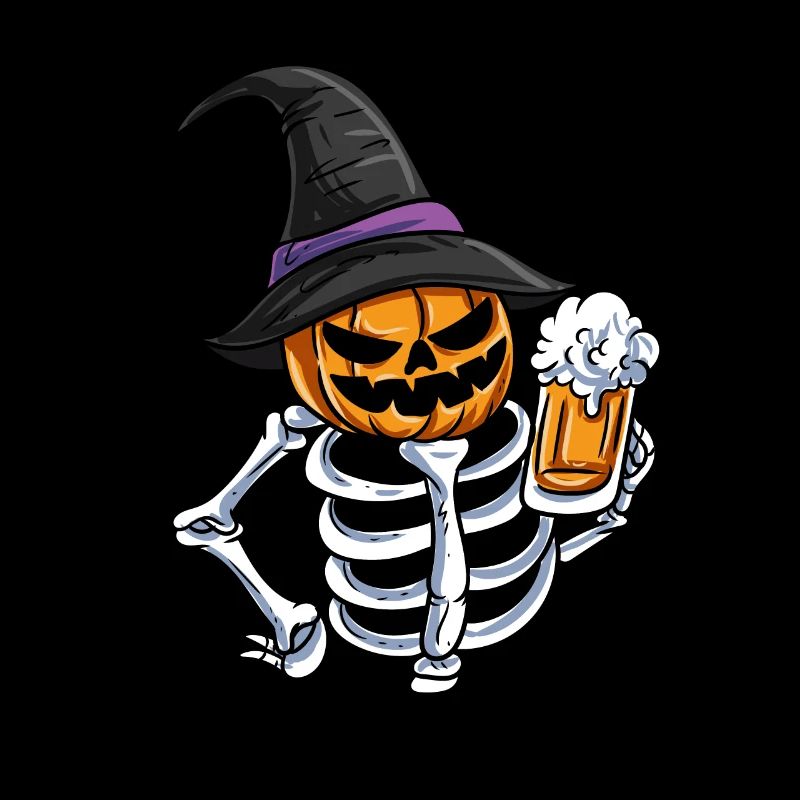 Skeleton Pumpkin Face