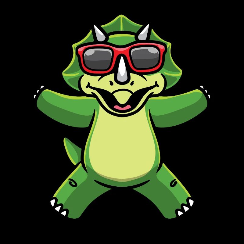 Dancing Triceratops Dinosaur With Sunglasses