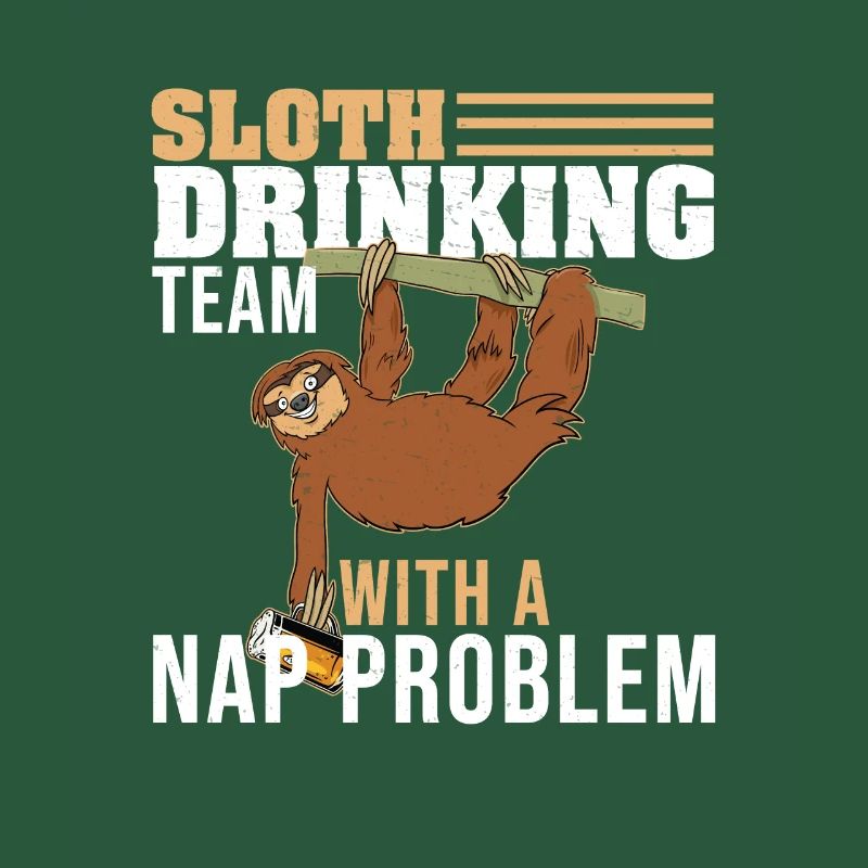 Sloth Drinking Funny Sleeping For A Lazy