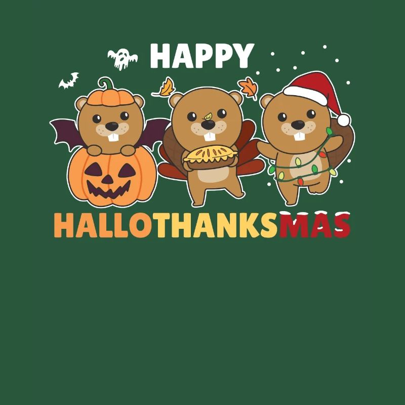 Joyeux Hallothanksmas Castor De Noël Castor