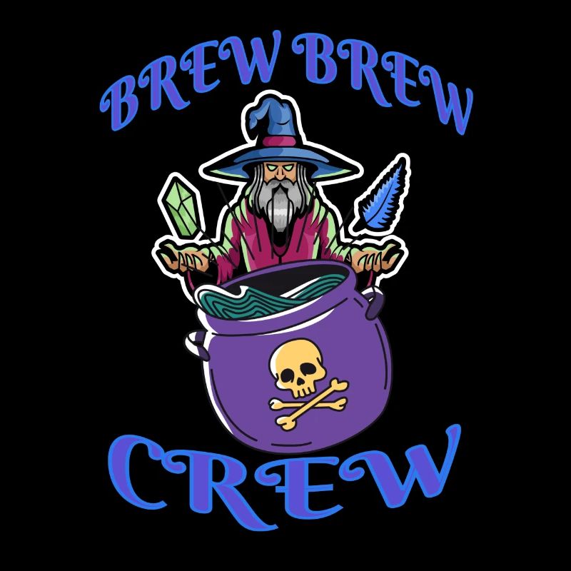 Brew Brew Crew Funny Retro Halloween Wizard