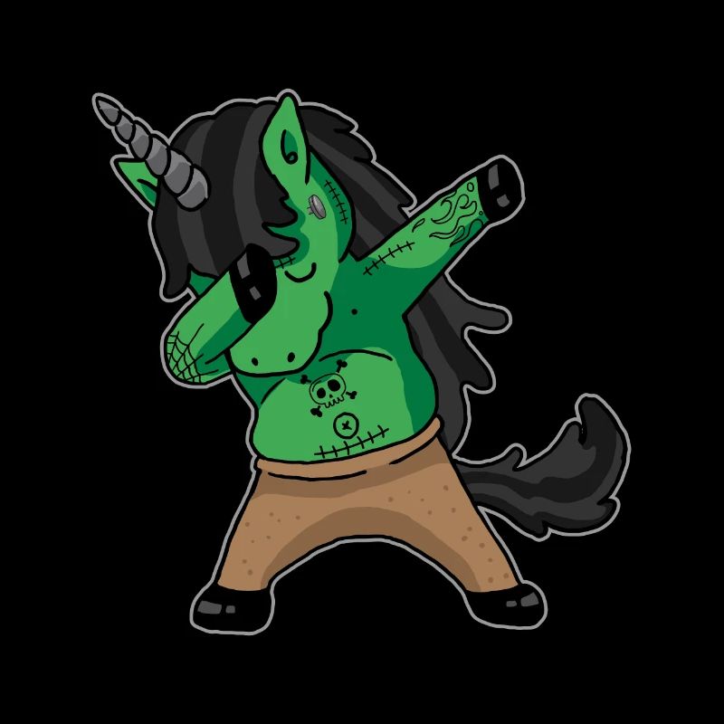 Zombie Einhorn HAlloween Dab Kinder