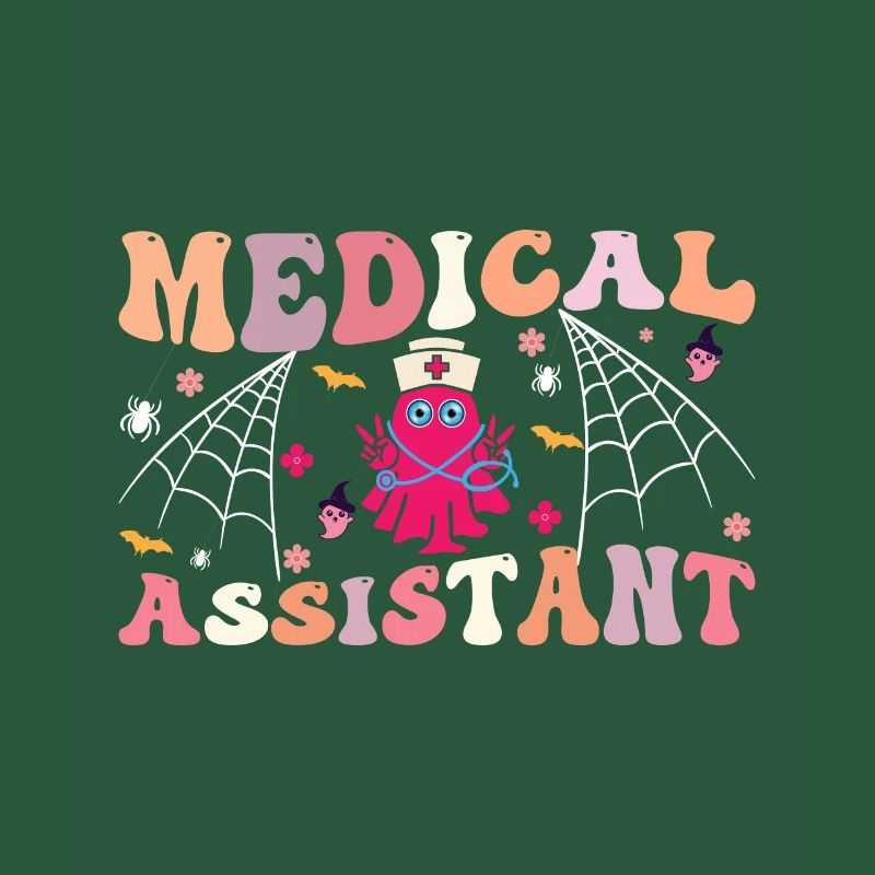 Medizinischer Assistent Spooky Ghost Spinnt Seine
