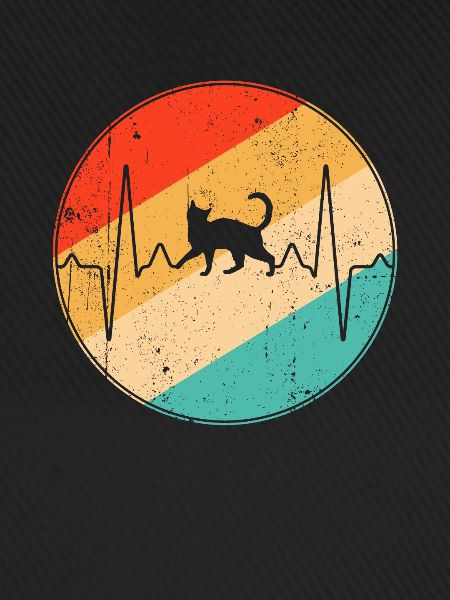 Cat Retro Heartbeat