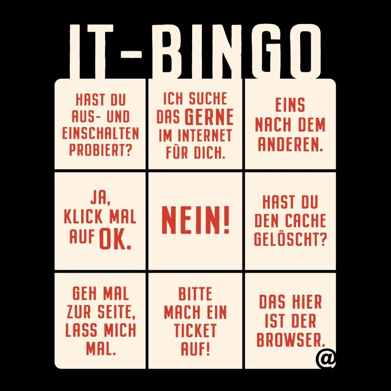 IT Support Bingo Service Desk IT Helpdesk Sysadmin