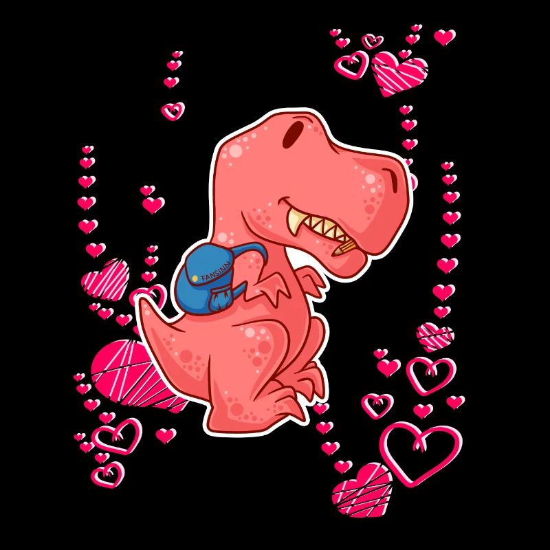T-Rex Liebe Herzen Schulkind