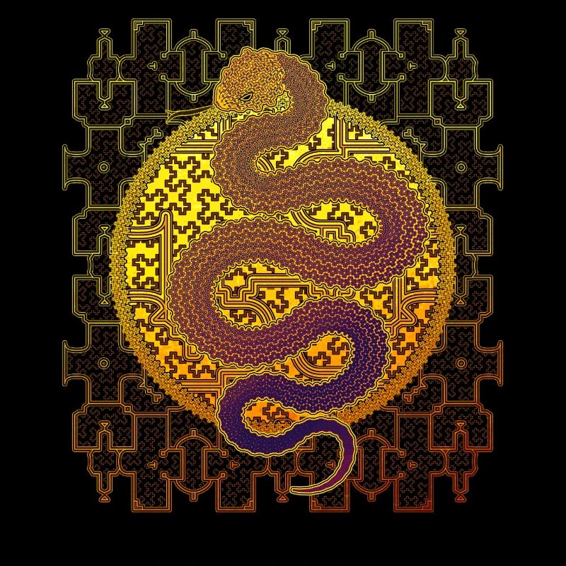 Shipibo Conibo Pattern Ayahuaska Snake