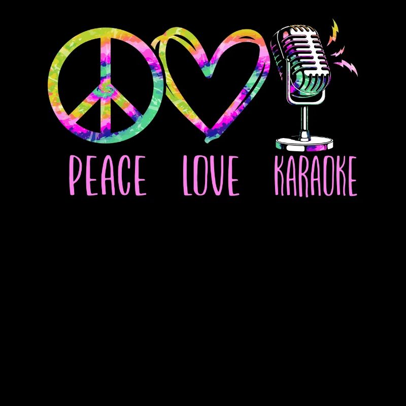 Karaoke Singer Retro Tie Dye Peace