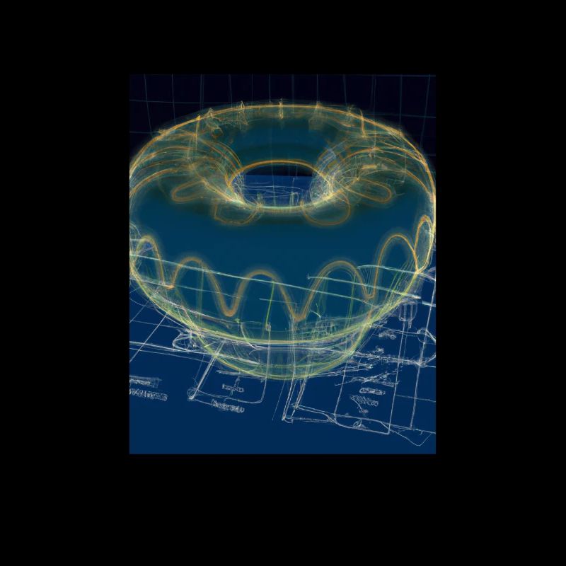 Donut Blueprint Pastry Chef Cake Baking