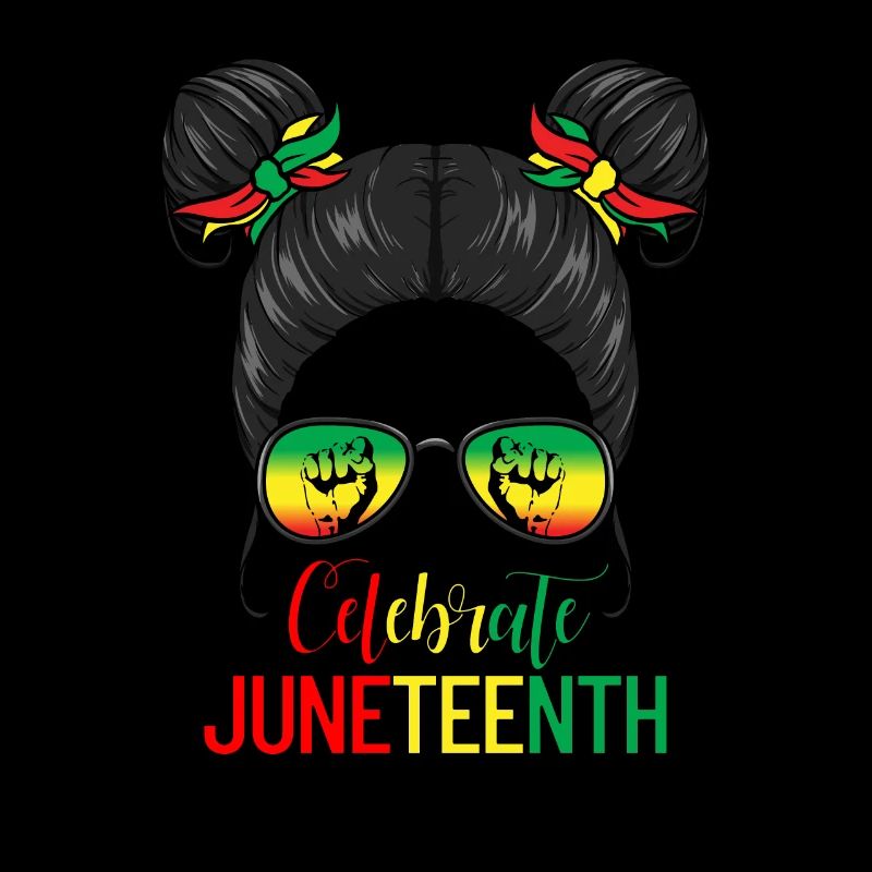Célébrez Juneteenth Messy Bun Black Juneteenth
