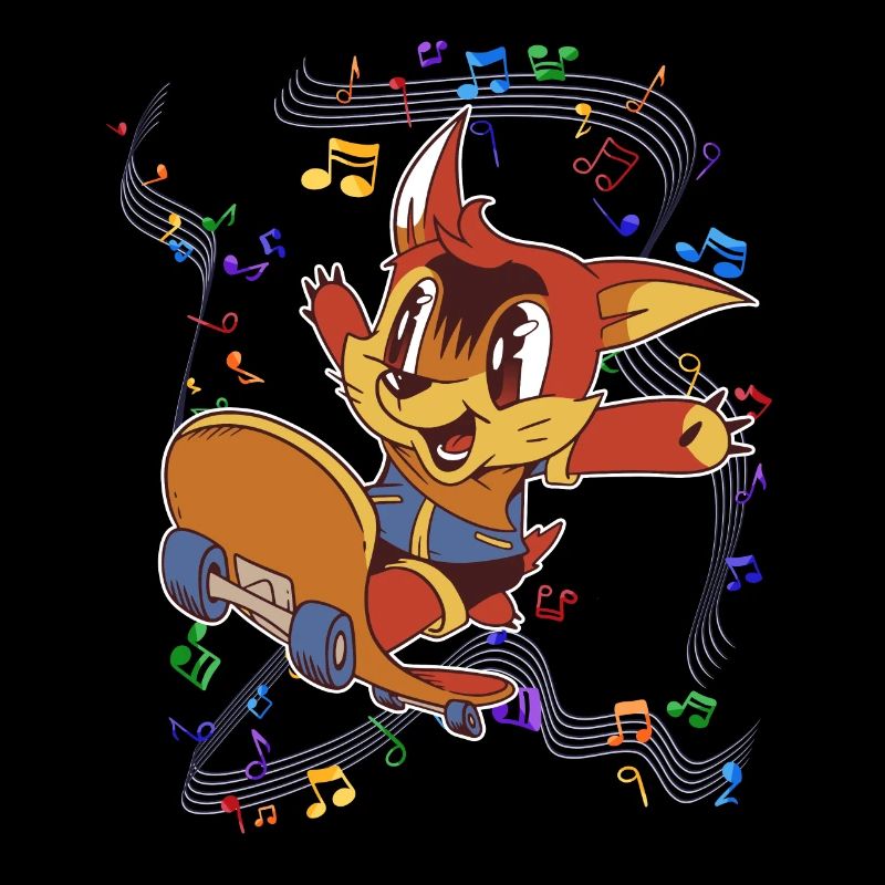 Fuchs Skateboard Musik Party