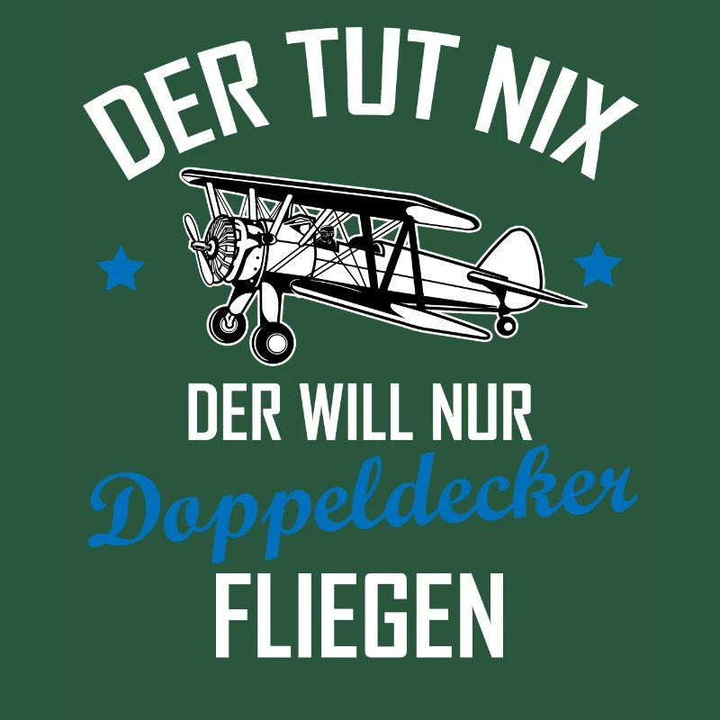 Doppeldecker Flugzeug Pilot Cooler Spruch Geschenk
