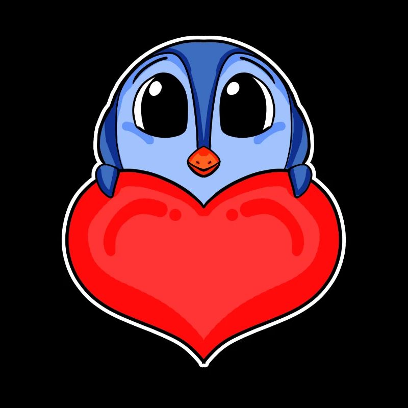 Pinguin mit Herz - Liebe Romantisch